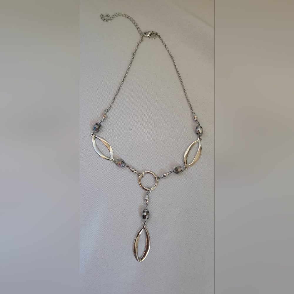 Lia Sophia Silvertone and Crystal Necklace
